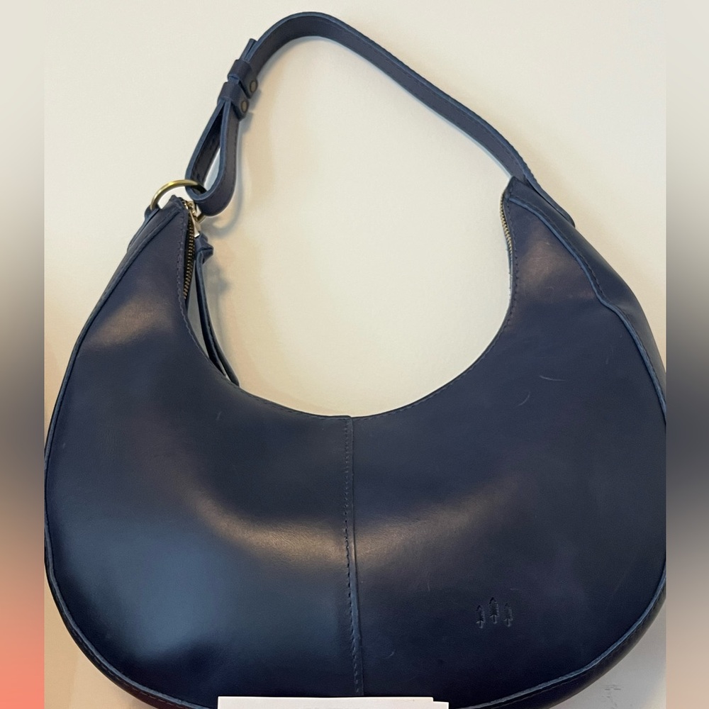 Portland Leather Navy Blue Hobo Style Nora Bag